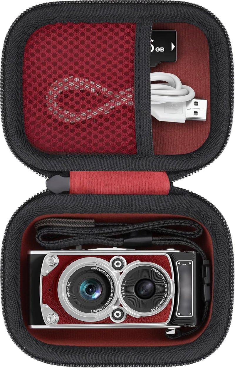 Baval Camera Case for CHUZHAO Vintage Mini Digital Camera,Compatible with Portable TLR Style Retro Compact Small Pocket Autofocus Camera(Red Case) - Image 1